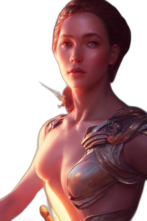 sword, jewelry, face, dress, fantasy art, concept art, 3d render, photorealistic transparent PNG cut-out