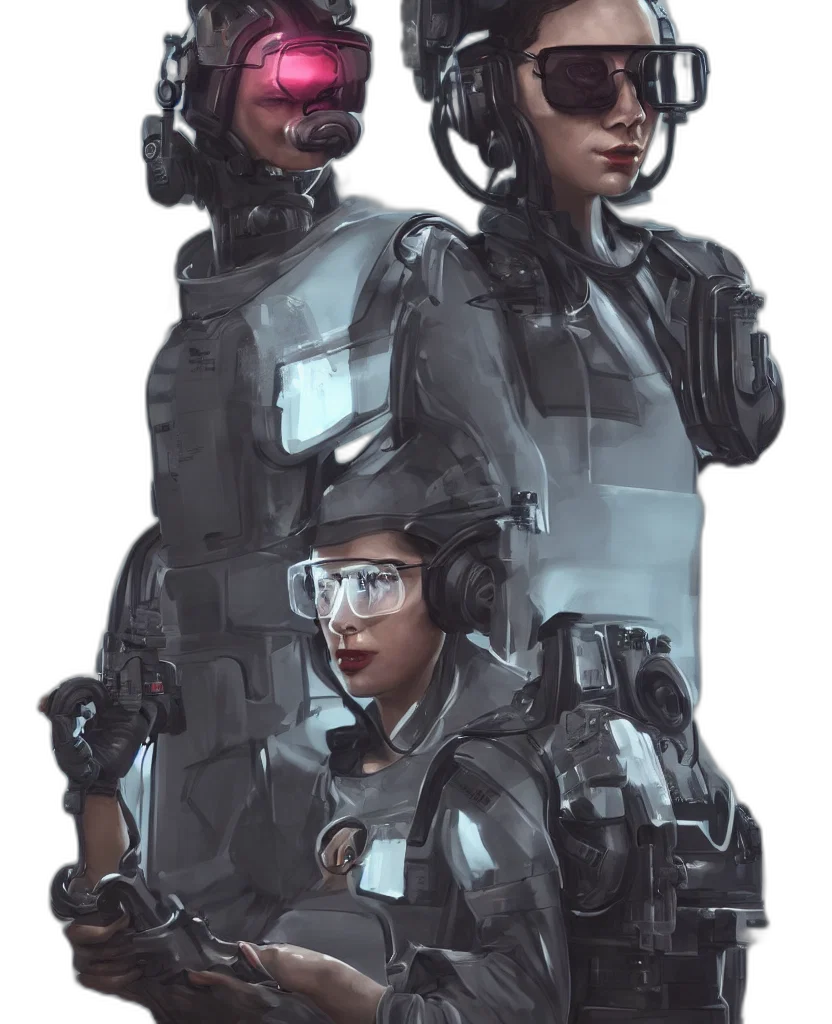 robot, jacket, weapon, face, concept art, cyberpunk, comic book art, pixel art transparent PNG cut-out
