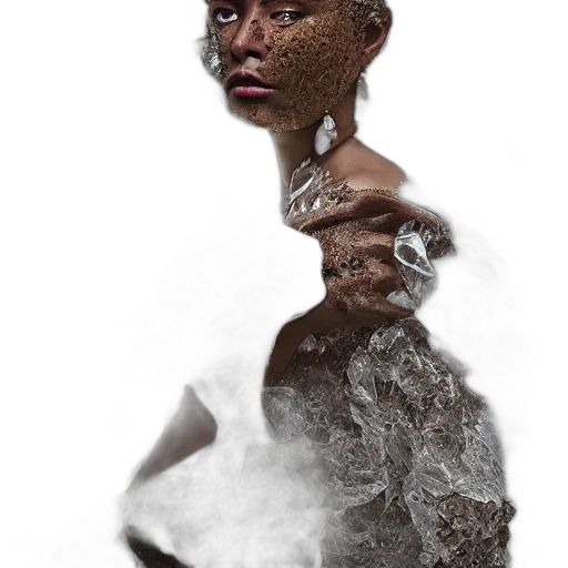 face, mask, creature, hair, photorealistic, 3d render, concept art, fantasy art transparent PNG cut-out