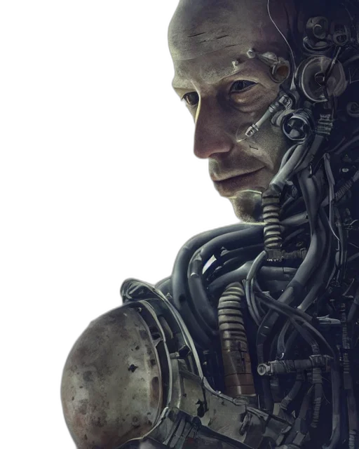 robot, face, cyberpunk, concept art transparent PNG cut-out
