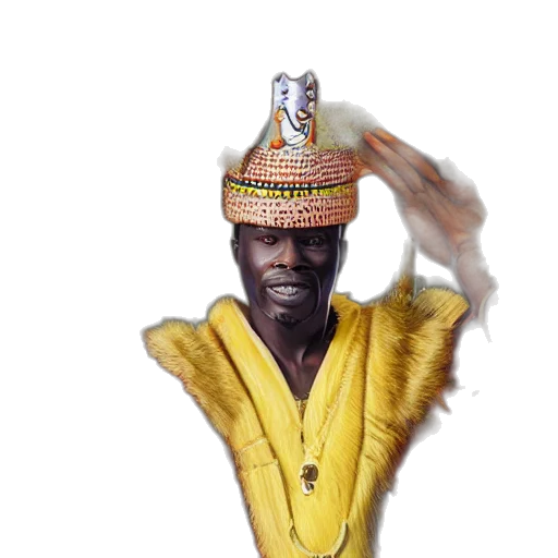hat, crown, staff, mask, 3d render, photorealistic, oil painting, concept art transparent PNG cut-out