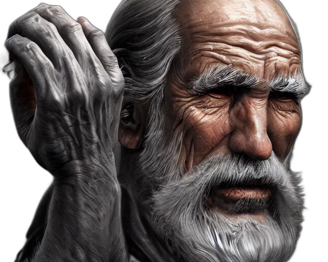 face, mask, photorealistic, concept art, 3d render, fantasy art, old, man transparent PNG cut-out
