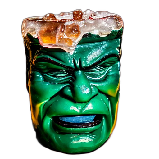 face, mask, bottle, crown, 3d render, photorealistic, closeup, photograph transparent PNG cut-out