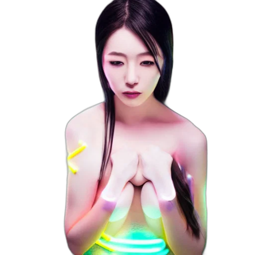 dress, photorealistic, pixel art, 3d render, fantasy art, neon lights, outer space, neon transparent PNG cut-out