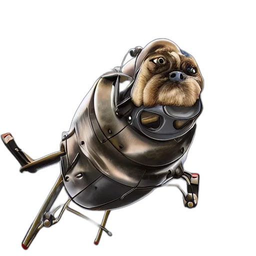 robot, animal, staff, concept art, 3d render, photorealistic, flying, helicopter transparent PNG cut-out
