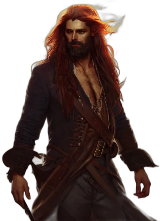 jacket, staff, concept art, fantasy art, photorealistic, comic book art, portrait, painting transparent PNG cut-out