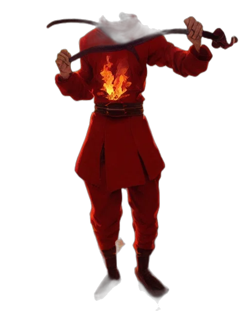 staff, weapon, mask, creature, concept art, 3d render, fire, squidward transparent PNG cut-out