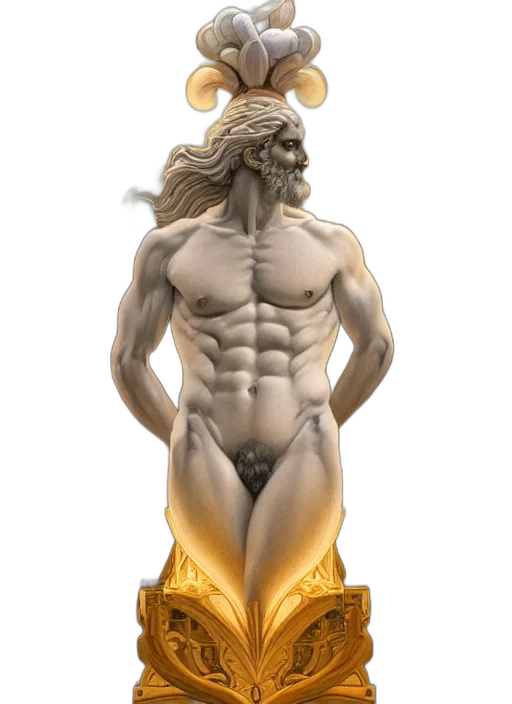 fantasy art, 3d render, concept art, photorealistic, symmetry, portrait, marble, statue transparent PNG cut-out