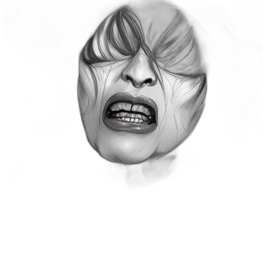 face, mask, creature, hair, photorealistic, pencil sketch, concept art, comic book art transparent PNG cut-out