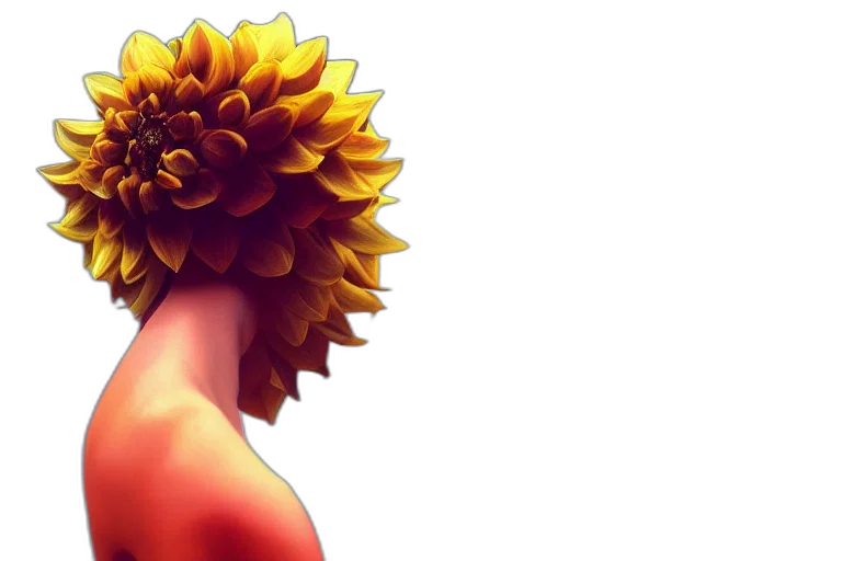flower, crown, dress, hair, 3d render, photorealistic, concept art, pixel art transparent PNG cut-out