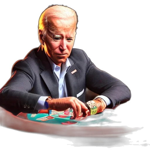 concept art, photorealistic, joe, biden, smoking, cigar, playing, poker transparent PNG cut-out