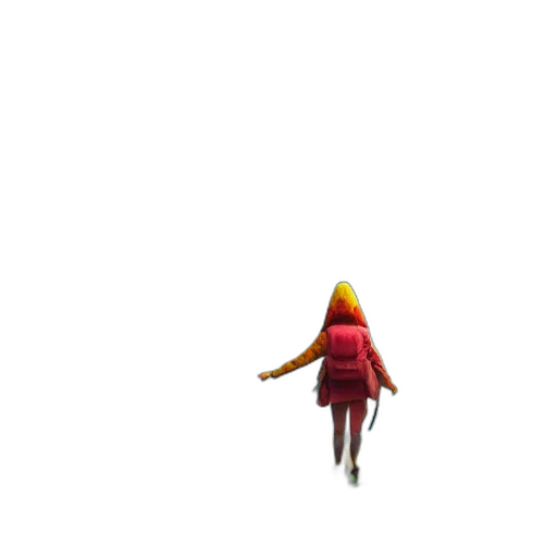 jacket, creature, hat, umbrella, 3d render, pixel art, concept art, photorealistic transparent PNG cut-out