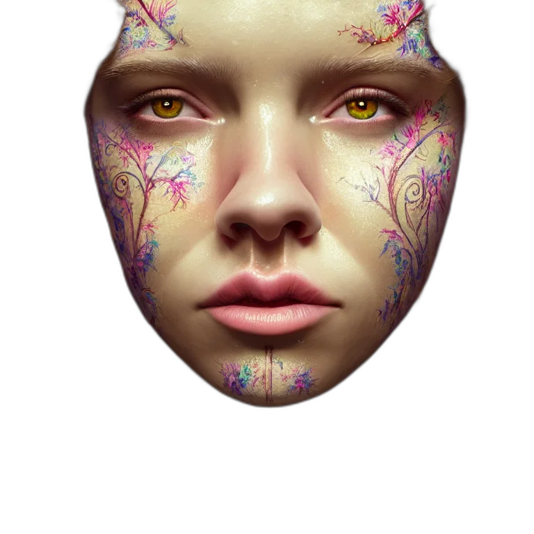 mask, face, jewelry, crown, photorealistic, fantasy art, 3d render, concept art transparent PNG cut-out