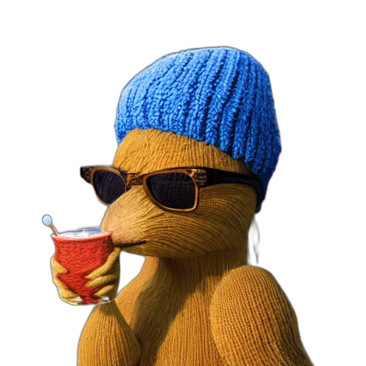 hat, animal, jacket, 3d render transparent PNG cut-out
