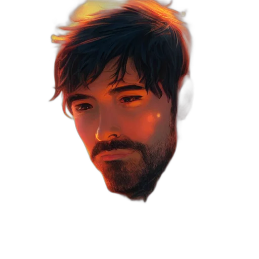 face, mask, hair, creature, watercolor, photorealistic, oil painting, concept art transparent PNG cut-out