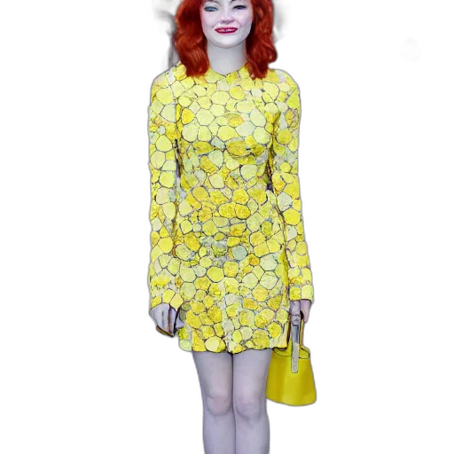 dress, face, photorealistic, cartoon, concept art, 3d render, neon, emma transparent PNG cut-out