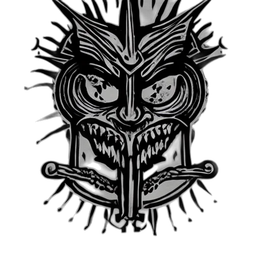 mask, crown, face, creature, comic book art, concept art, fantasy art, cartoon transparent PNG cut-out