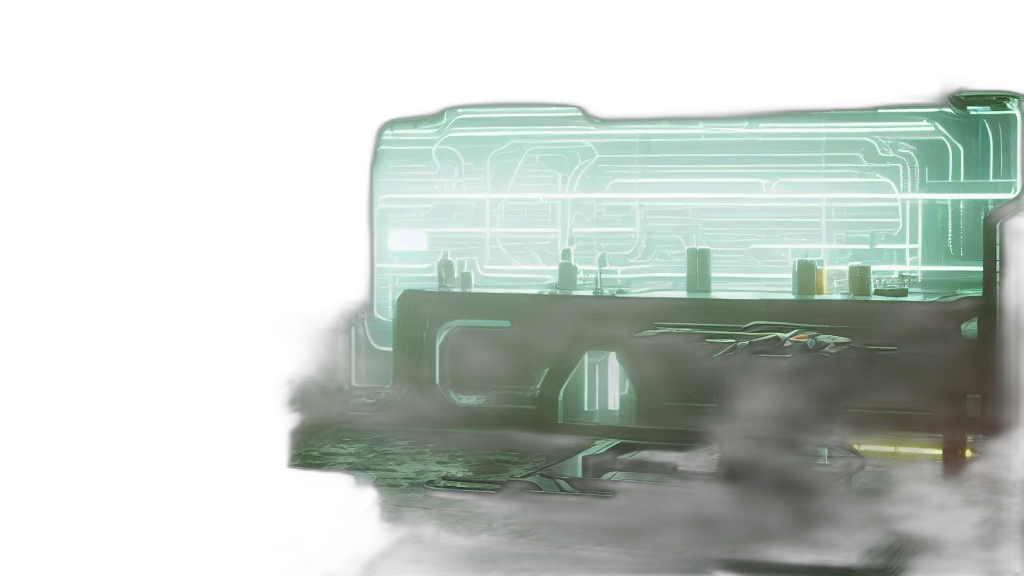 car, robot, bottle, weapon, concept art, 3d render, cyberpunk, vaporwave transparent PNG cut-out