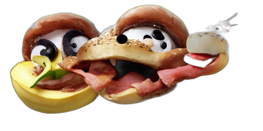 food, face, animal, creature, 3d render, photorealistic, concept art, bird transparent PNG cut-out