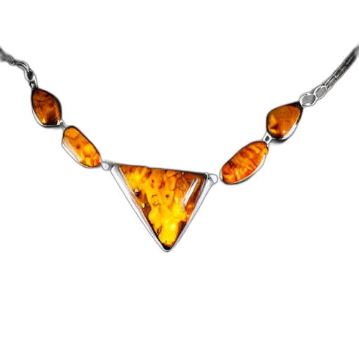 jewelry, crown, triangular, amber, silver, necklace transparent PNG cut-out