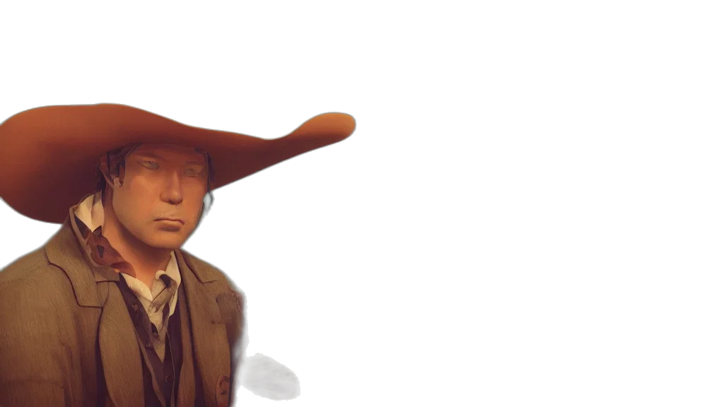hat, staff, face, mask, 3d render, concept art, photorealistic, comic book art transparent PNG cut-out