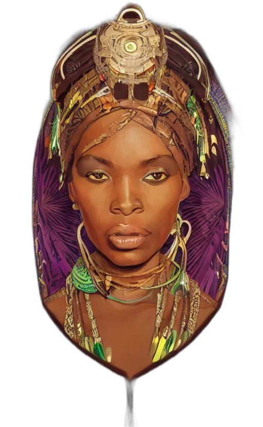 jewelry, face, crown, mask, photorealistic, fantasy art, concept art, upper transparent PNG cut-out