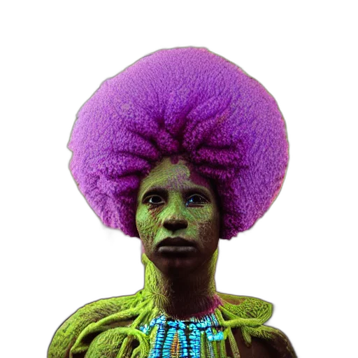 hair, hat, crown, face, 3d render, photorealistic, concept art, vaporwave transparent PNG cut-out