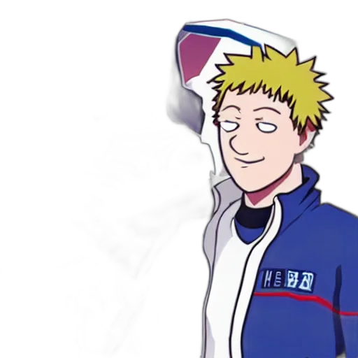 jacket, staff, creature, face, anime, cartoon, pixel art, concept art transparent PNG cut-out