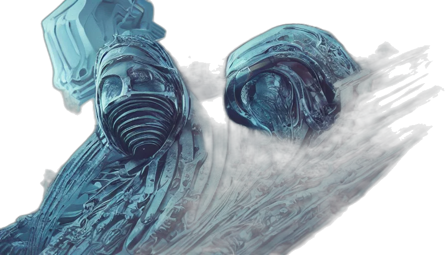 mask, creature, face, robot, concept art, fantasy art, 3d render, comic book art transparent PNG cut-out
