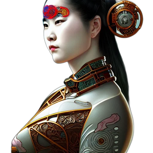 robot, jewelry, face, mask, photorealistic, fantasy art, concept art, cyberpunk transparent PNG cut-out