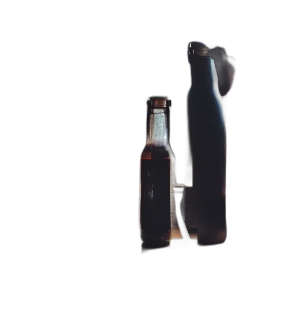 bottle, weapon, staff, sword, 3d render, photorealistic, photo, desk transparent PNG cut-out