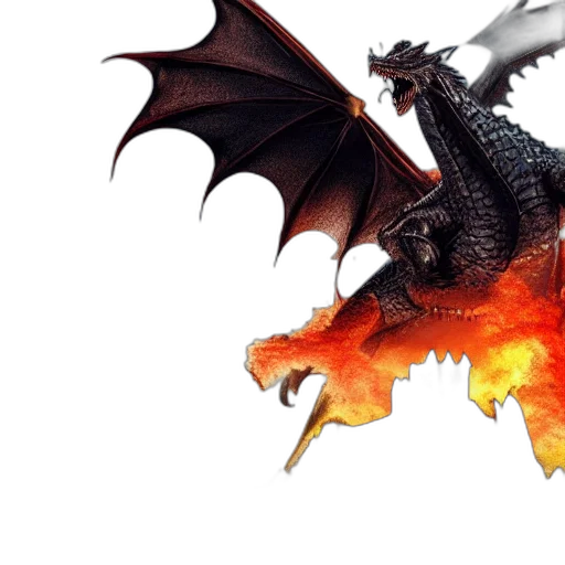 dragon, concept art, 3d render, fantasy art transparent PNG cut-out