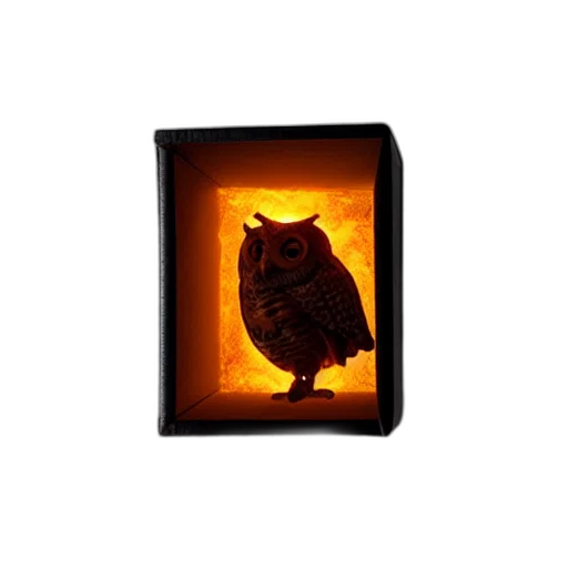 animal, mask, jewelry, face, photorealistic, fire, owl, shape transparent PNG cut-out