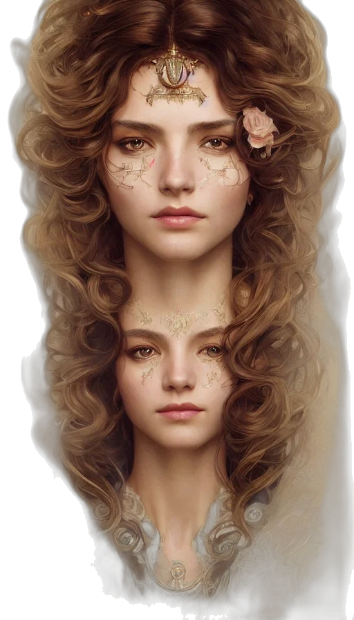 face, crown, hair, jewelry transparent PNG cut-out