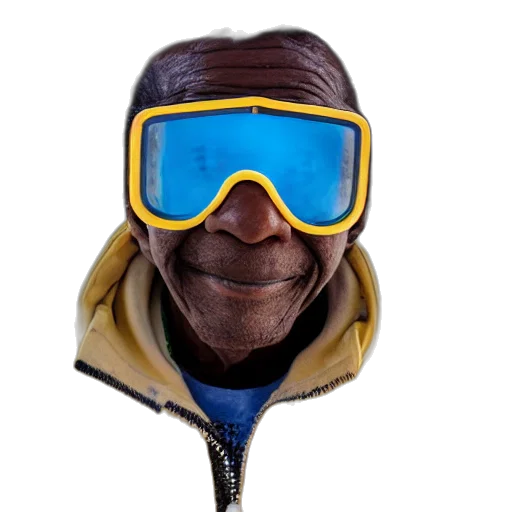 face, mask, jacket, hat, 3d render, photorealistic, cyberpunk, far transparent PNG cut-out