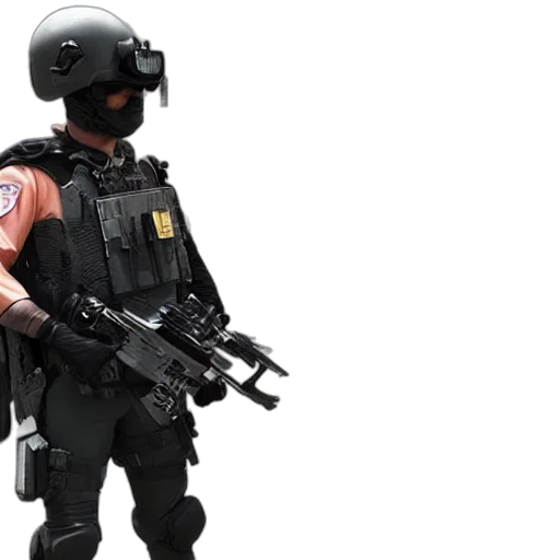 weapon, concept art, 3d render, cyberpunk, princess, peach, swat, team transparent PNG cut-out