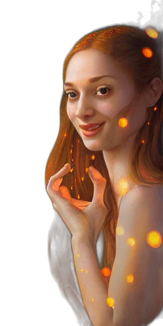 jewelry, face, crown, hair, photorealistic, fantasy art, oil painting, concept art transparent PNG cut-out