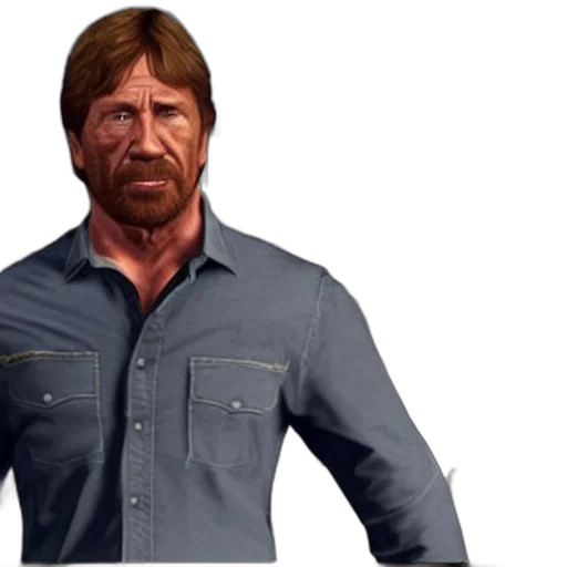 jacket, concept art, 3d render, photorealistic, comic book art, chuck, norris, gta transparent PNG cut-out