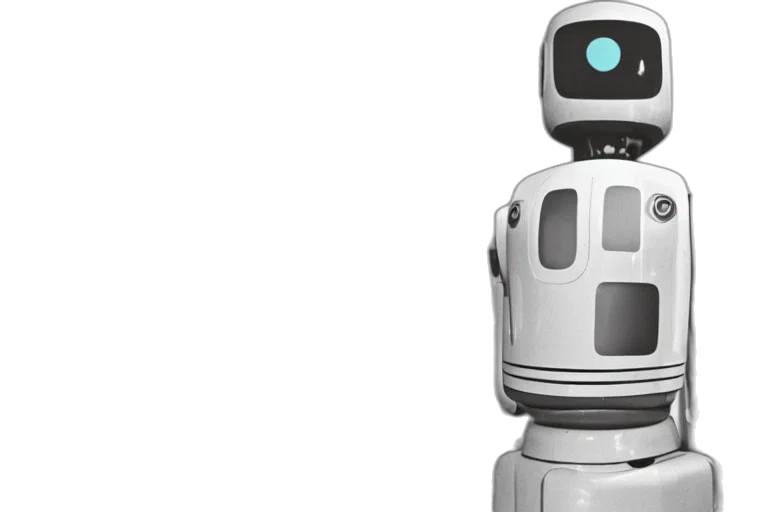 robot, 3d render, vintage, photo transparent PNG cut-out