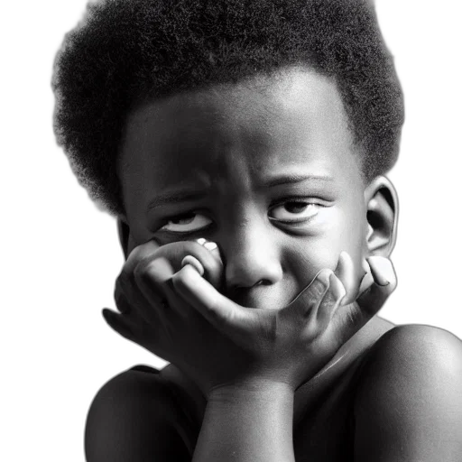face, photorealistic, photo, black, boy, crying, studio, portrait transparent PNG cut-out