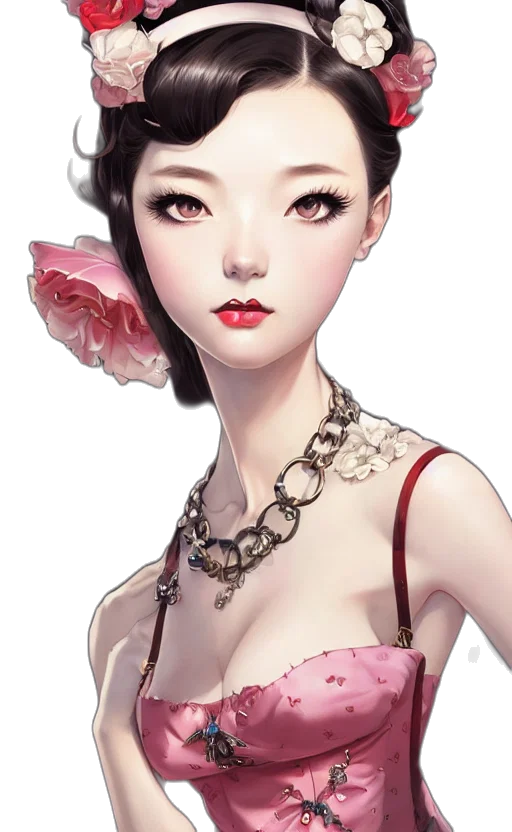 jewelry, dress, fantasy art, photorealistic transparent PNG cut-out