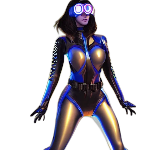 robot, mask, concept art, 3d render, comic book art, cyberpunk, neon lights, blue transparent PNG cut-out