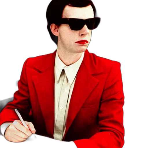 jacket, staff, robot, 3d render transparent PNG cut-out