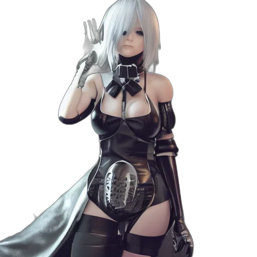 dress, weapon, staff, sword, concept art, 3d render, fantasy art, cyberpunk transparent PNG cut-out