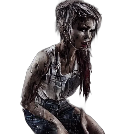hair, creature, concept art, cyberpunk, comic book art, photorealistic, full, body transparent PNG cut-out