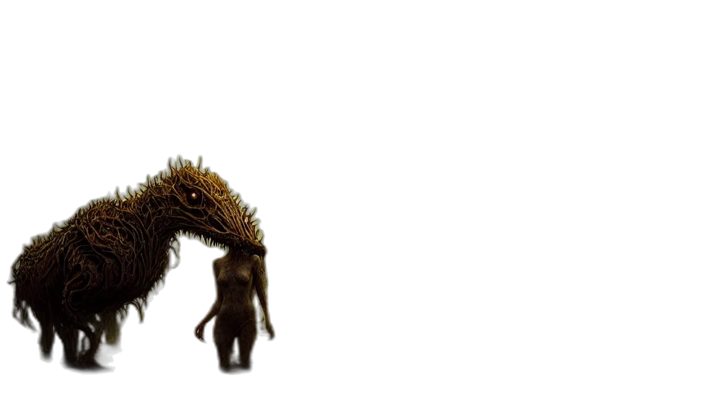 creature, dragon, animal, hair, 3d render, concept art, fantasy art, pixel art transparent PNG cut-out