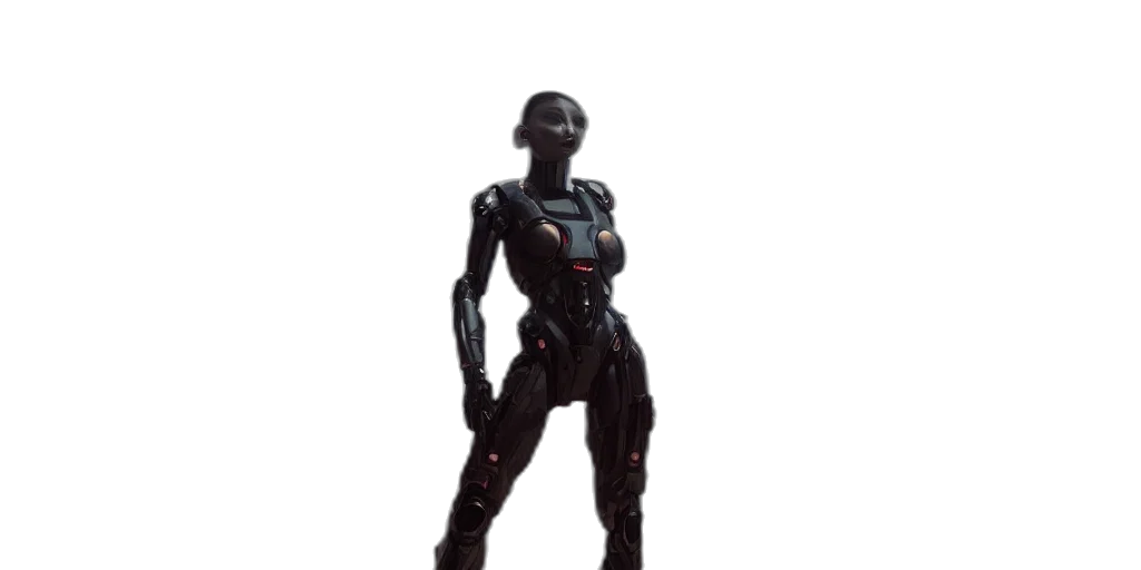robot, dress, creature, weapon transparent PNG cut-out