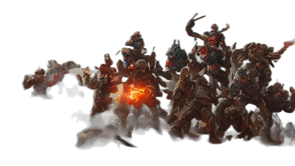 weapon, concept art, fantasy art, 3d render, fire, fog, outer space, painting transparent PNG cut-out