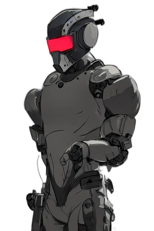 robot, mask, jacket, weapon transparent PNG cut-out