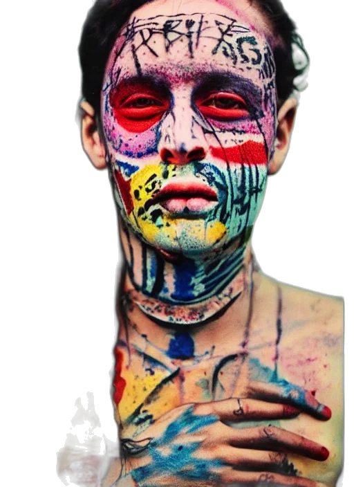 mask, face, creature, photorealistic, watercolor, concept art, fantasy art, colorful transparent PNG cut-out